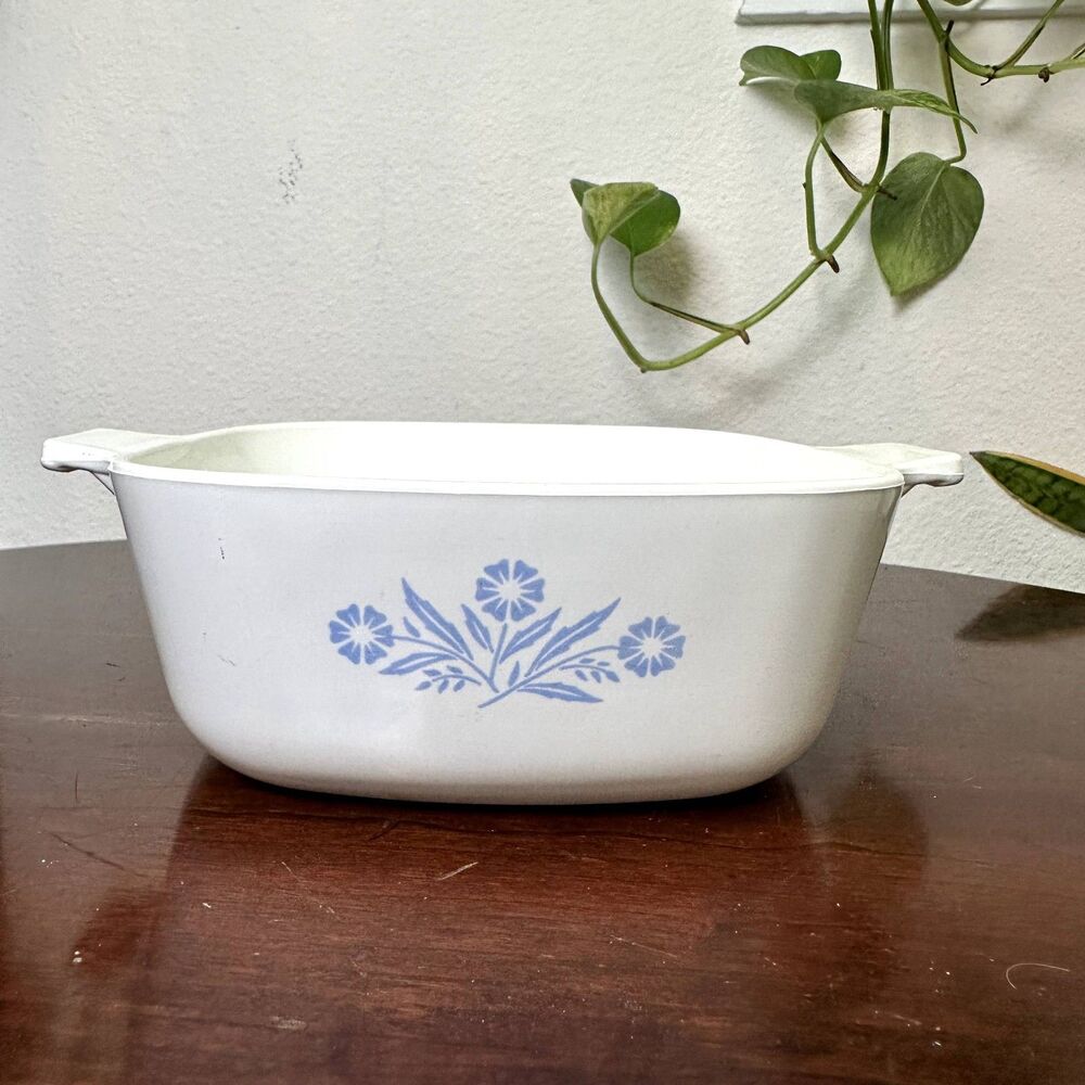 Rare 1958 Corning Ware Blue Cornflower C-28, 1st Gen Pyroceram Casserole, No Lid